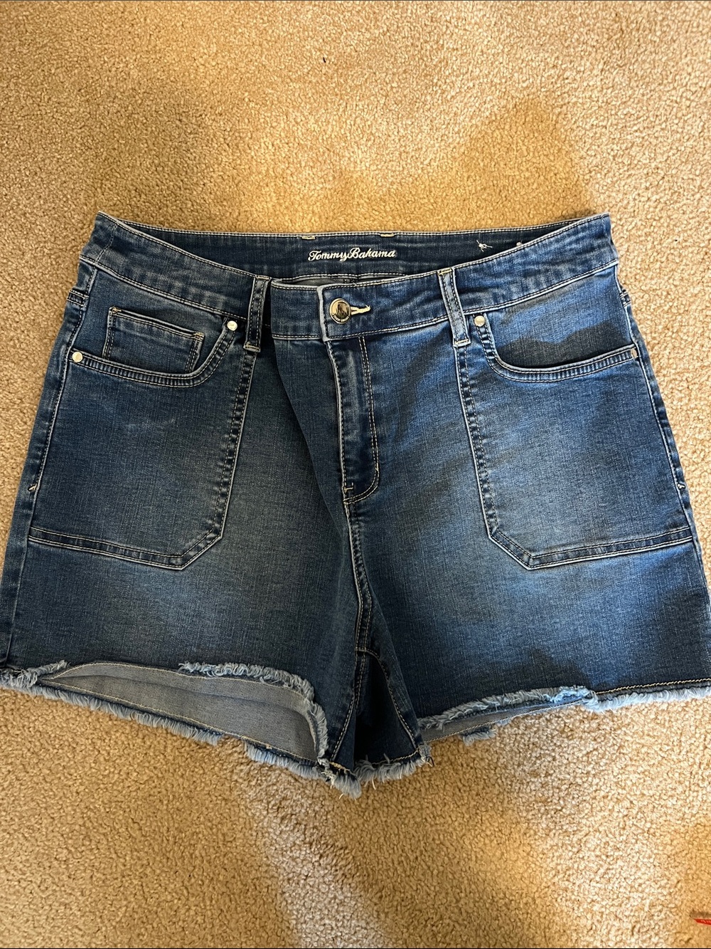 Tommy Bahama Barclay Indigo Frayed Hem Women's Shorts NWOT